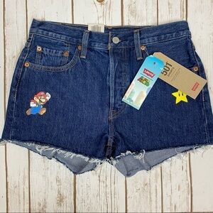 Levi’s x Super Mario 501 High Rise Denim Shorts‎ Size 27 Women